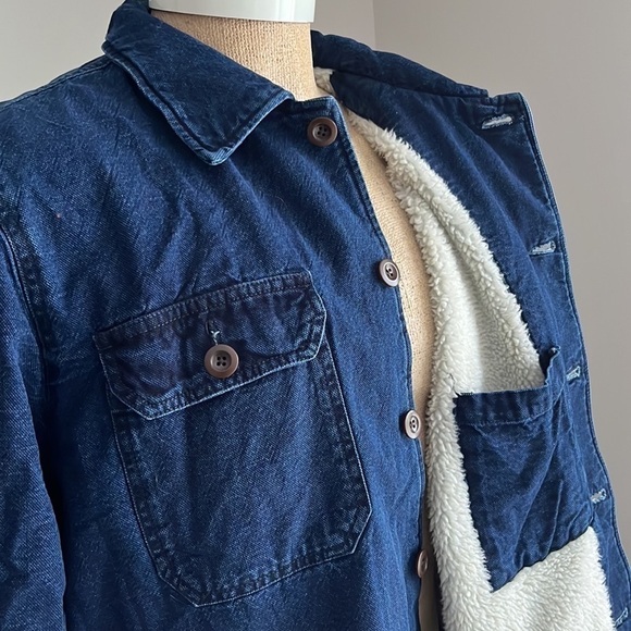Lucky Brand Indigo Faux Shearling Lined Shirt Jacket XL - Picture 3 of 4